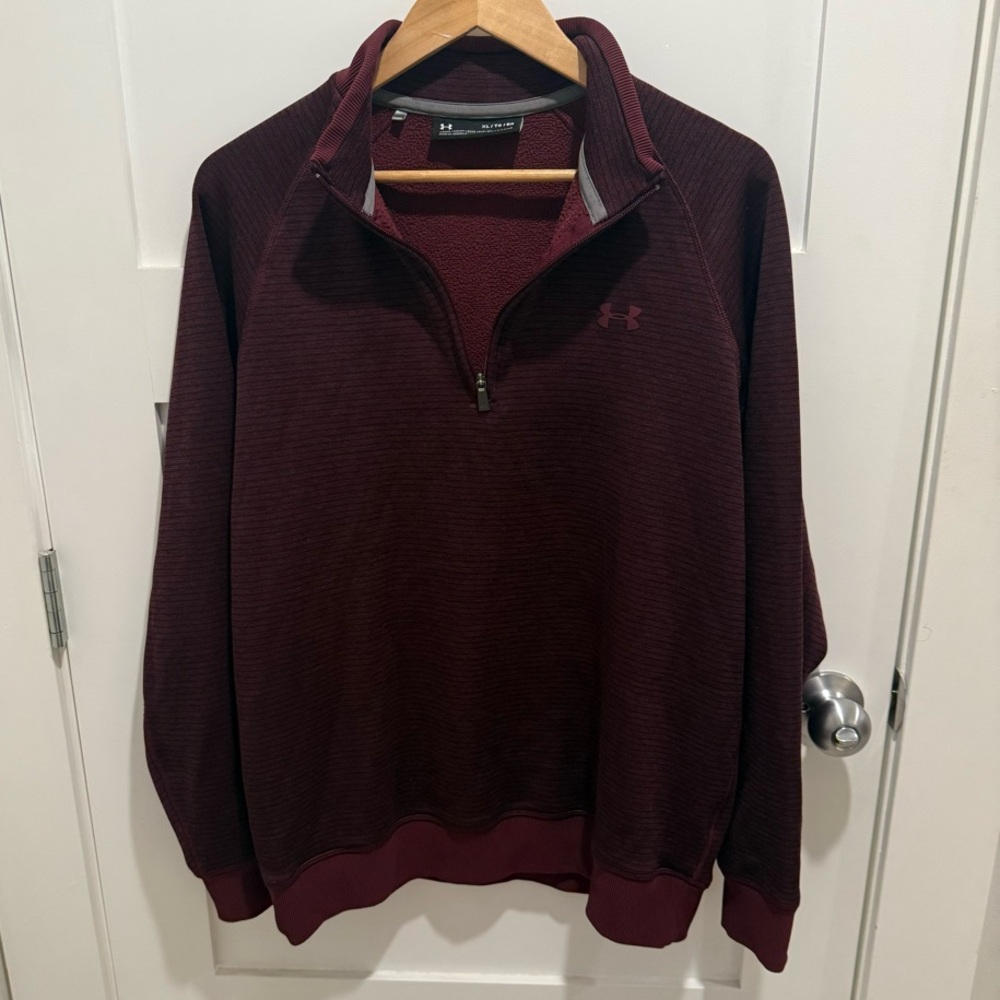 Under Armour Burgundy Quarter-Zip Sweater.
